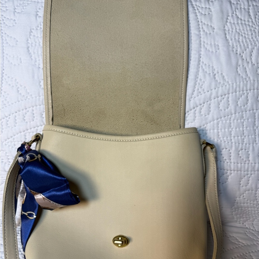 Vintage Coach Companion Flap 9076 USA Made Bone Leather Shoulder Crossbody - Picture 4 of 12
